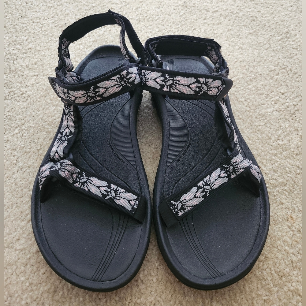 Teva Women's Hurricane XLT Sandal Black Flowers Size 10